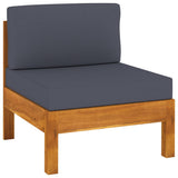 10 Piece Garden Lounge Set with Dark Grey Cushions Acacia Wood