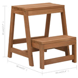 Foldable Step Stool Solid Firwood - Low Angle
