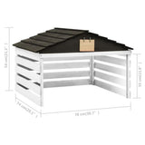 Robotic Lawn Mower Garage Black and White 78x74x54 cm Firwood - Close-Up Angle