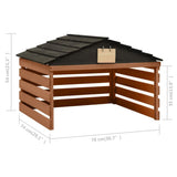 Robotic Lawn Mower Garage Black and Brown 78x74x54 cm Firwood - Close-Up Angle