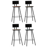 5 Piece Bar Set Black - Rear View