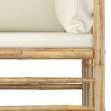 4 Piece Garden Lounge Set with Cream White Cushions Bamboo - Top-Down View