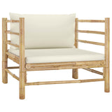 7 Piece Garden Lounge Set with Cream White Cushions Bamboo - Extra Image