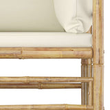 11 Piece Garden Lounge Set with Cream White Cushions Bamboo - Top-Down View