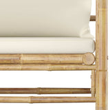 12 Piece Garden Lounge Set with Cream White Cushions Bamboo - Extra Image