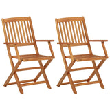 3 Piece Folding Garden Dining Set Solid Acacia Wood - Low Angle