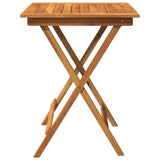 3 Piece Folding Garden Dining Set Solid Acacia Wood - Top-Down View