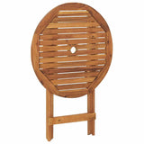 3 Piece Folding Garden Dining Set Solid Acacia Wood - Top-Down View