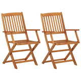 3 Piece Folding Garden Dining Set Solid Acacia Wood - Close-Up Angle