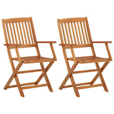 3 Piece Folding Garden Dining Set Solid Acacia Wood - Low Angle