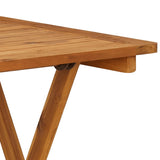 3 Piece Folding Garden Dining Set Solid Acacia Wood - Close-Up Angle