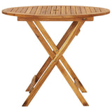 5 Piece Folding Garden Dining Set Solid Acacia Wood - Top-Down View