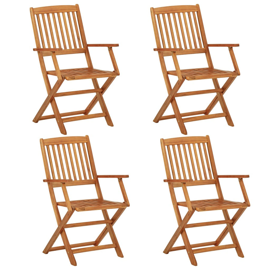5 Piece Folding Garden Dining Set Solid Acacia Wood