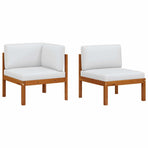2 Piece Garden Lounge Set with Cushions Wood Acacia&Rope