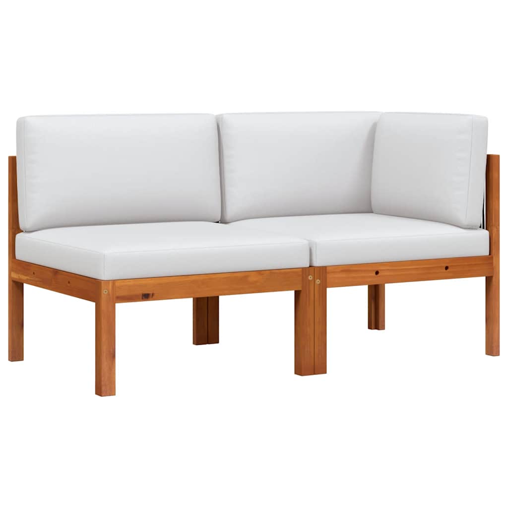 2 Piece Garden Lounge Set with Cushions Wood Acacia&Rope