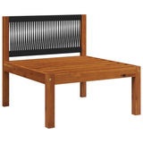 2 Piece Garden Lounge Set with Cushions Wood Acacia&Rope