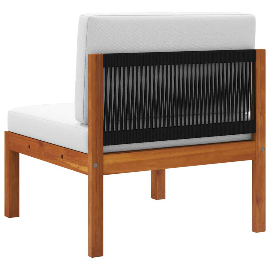 2 Piece Garden Lounge Set with Cushions Wood Acacia&Rope