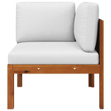 Garden Corner Sofa with Cushions Wood Acacia&Rope - Top-Down View