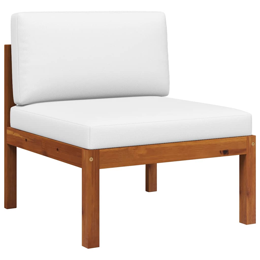 Garden Middle Sofa with Cushions Wood Acacia&Rope