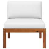 Garden Middle Sofa with Cushions Wood Acacia&Rope