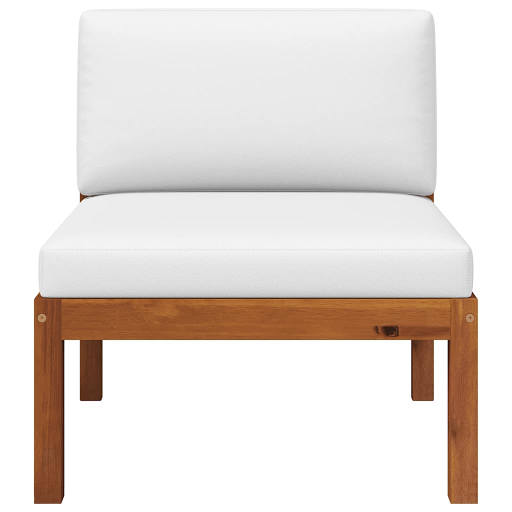 Garden Middle Sofa with Cushions Wood Acacia&Rope