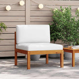 Garden Middle Sofa with Cushions Wood Acacia&Rope