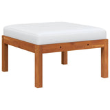 Garden Footstool with Cushion Solid Acacia Wood - Front View