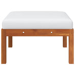 Garden Footstool with Cushion Solid Acacia Wood