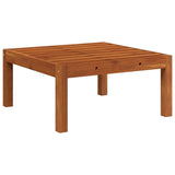 Garden Footstool with Cushion Solid Acacia Wood - Top-Down View