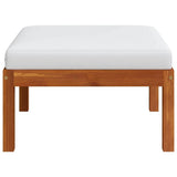 Garden Footstool with Cushion Solid Acacia Wood