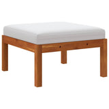 Garden Footstool with Cushion Solid Acacia Wood - Rear View