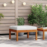 Garden Footstool with Cushion Solid Acacia Wood