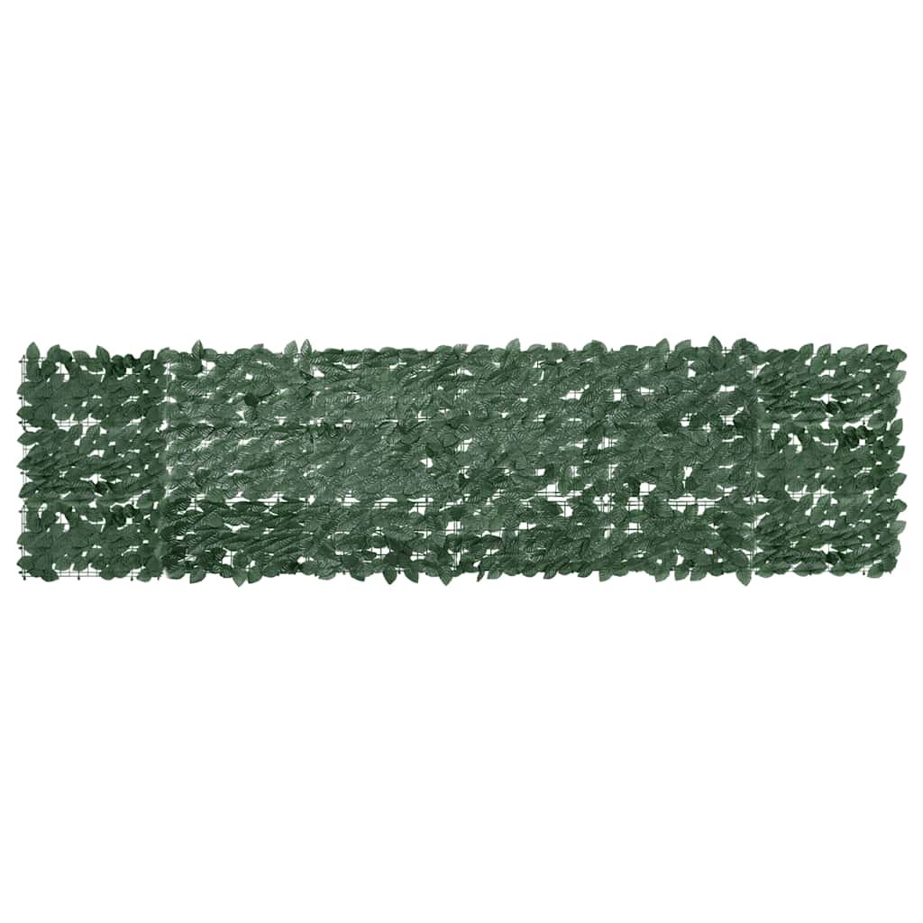 Balcony Screen with Dark Green Leaves 300x75 cm