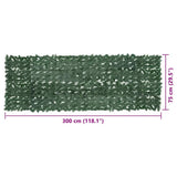 Balcony Screen with Dark Green Leaves 300x100 cm