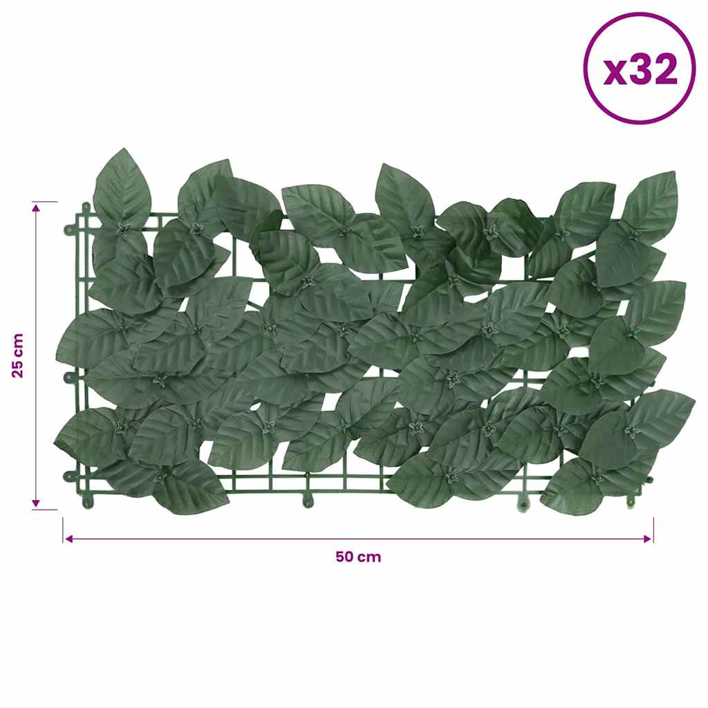 Balcony Screen with Dark Green Leaves 400x100 cm