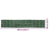 Balcony Screen with Dark Green Leaves 600x100 cm