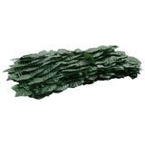 Balcony Screen with Dark Green Leaves 400x150 cm - Side View