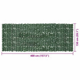 Balcony Screen with Dark Green Leaves 400x150 cm - Close-Up Angle
