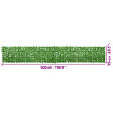 Balcony Screen with Green Leaves 500x75 cm