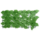 Balcony Screen with Green Leaves 600x100 cm - Front View
