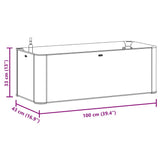 Garden Raised Bed with Self Watering System White 100x43x33 cm - Low Angle