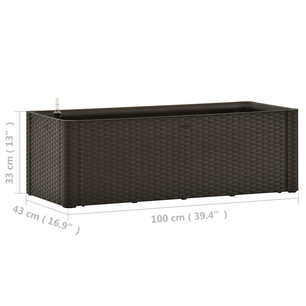 Garden Raised Bed with Self Watering System Mocha 100x43x33 cm