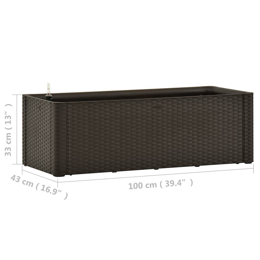 Garden Raised Bed with Self Watering System Mocha 100x43x33 cm
