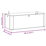 Garden Raised Bed with Self Watering System Mocha 100x43x33 cm - Low Angle