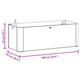 Garden Raised Bed with Self Watering System Anthracite 100x43x33 cm - Low Angle