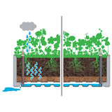 Garden Raised Bed with Self Watering System Green 100x43x33 cm - Rear View