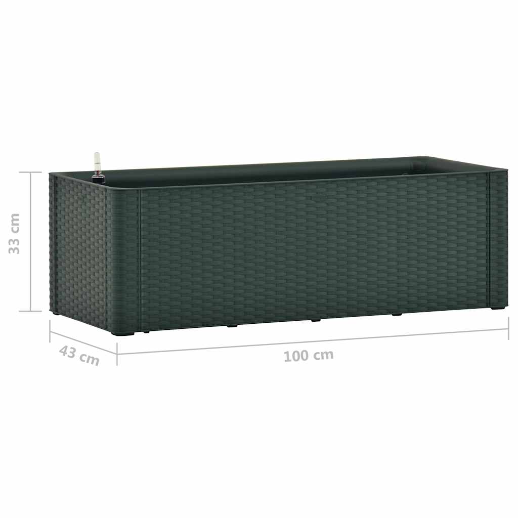 Garden Raised Bed with Self Watering System Green 100x43x33 cm