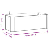 Garden Raised Bed with Self Watering System Green 100x43x33 cm - Low Angle