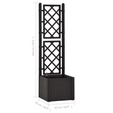 Garden Raised Bed with Trellis and Self Watering System Anthracite