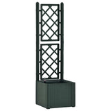 Garden Raised Bed with Trellis and Self Watering System Green - Front View